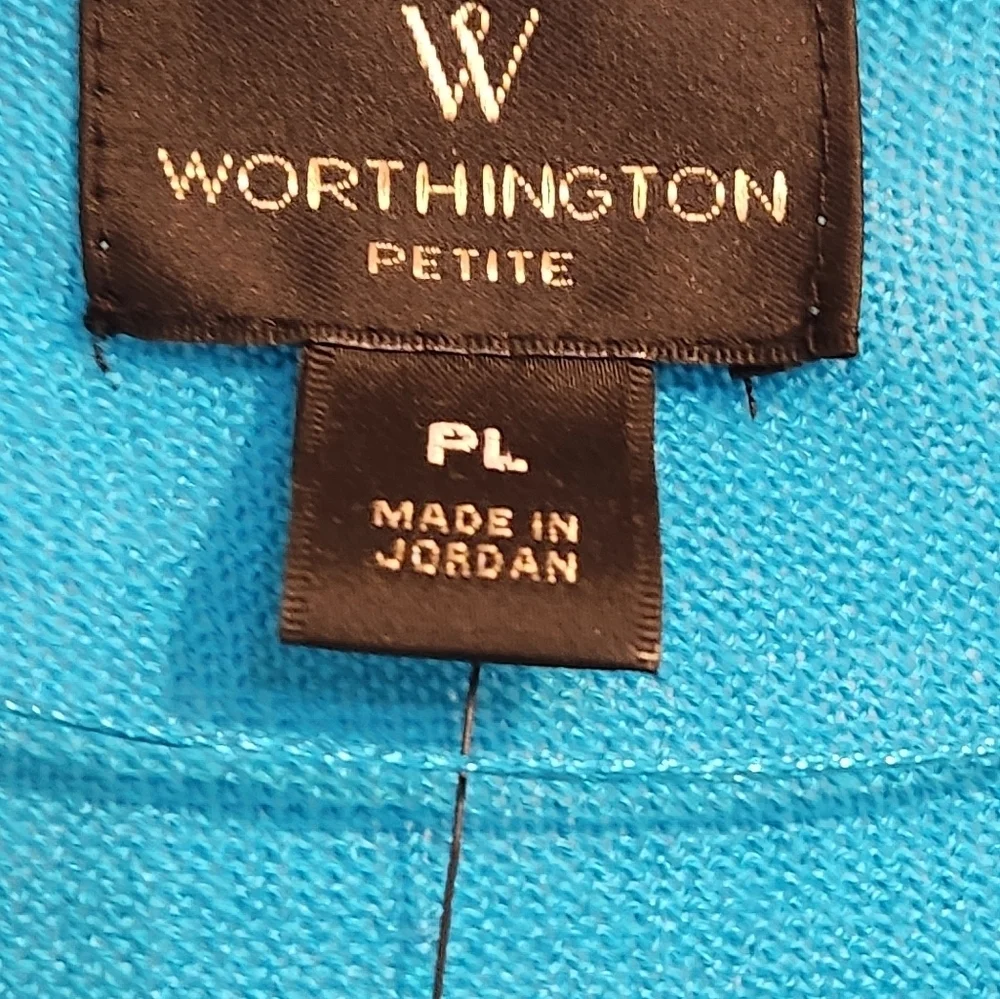 Worthington Vibrant Blue Women's Long Sleeve Open Front Cardigan LP